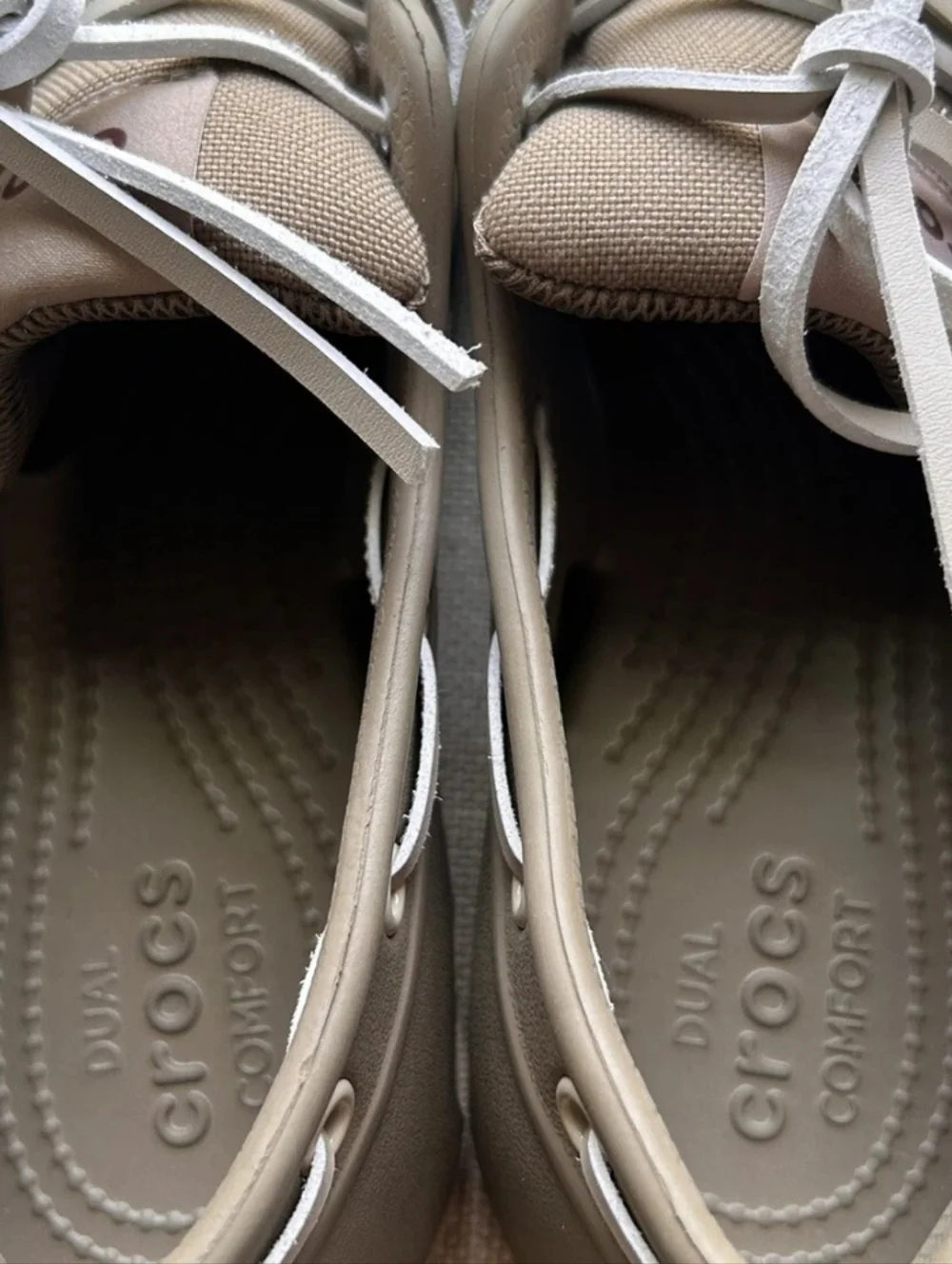 NWOT CROCS Khaki  Rubber Boat Shoe  Slip-On Sz.7 Mens